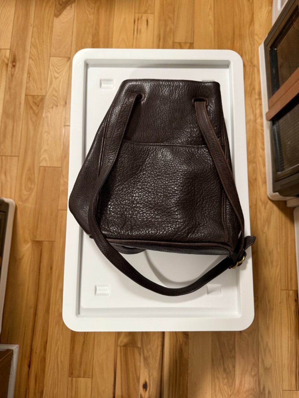 Coach Vintage Dark Brown Bucket Drawstring Leather Purse Bag 4923 Crossbody - Picture 13 of 14